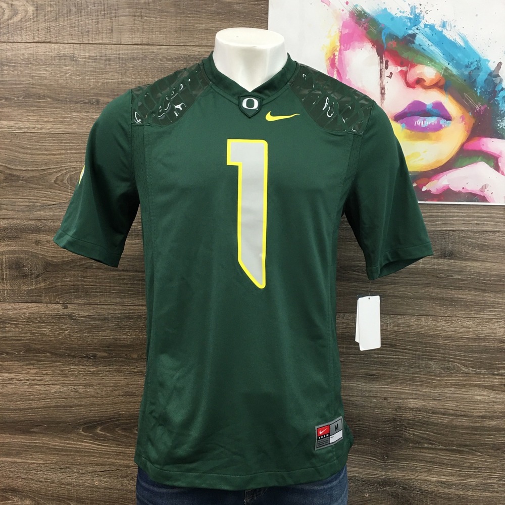 NEW! Nike Y2K Oregon Ducks Football‎ Jersey Mens Medium Green Game Day Player 1